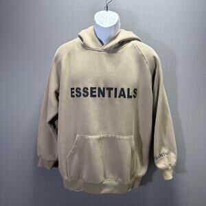 Fear of God Essentials Hoodie Men's M Tan Streetwear Boxy Streetwear Pullover